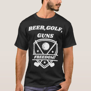 Camiseta Beer Golf Guns Freedom Golfing Dad Husband Grandp