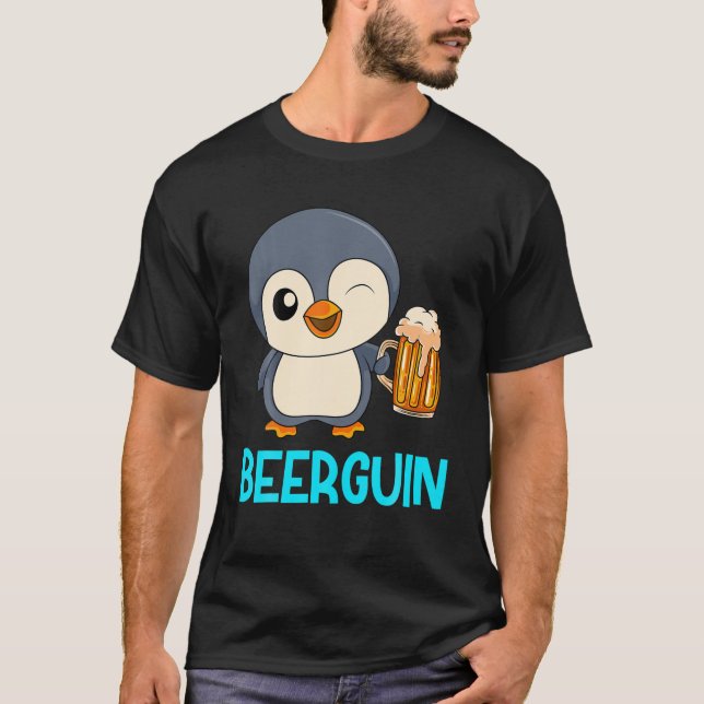 Camiseta Beer Guin Beer Penguin hombres Fiesta del Día del  (Anverso)