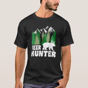 Camiseta Beer Hunter Funny Bear Cerveza Pun T Shirt