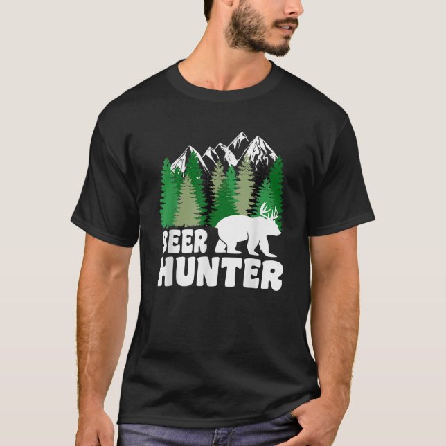 Camiseta Beer Hunter Funny Bear Cerveza Pun T Shirt (Anverso)