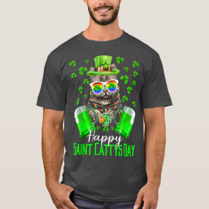 Camiseta Beer Lover Happy Saint Catty's Day Cat St Patrick