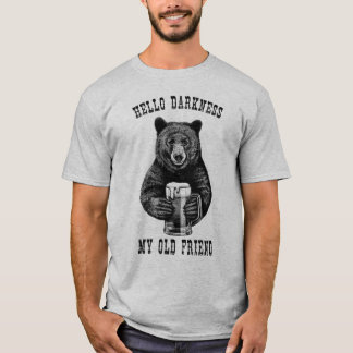 Camiseta Beer Lover Shirt Hello Darkness My Old Friend