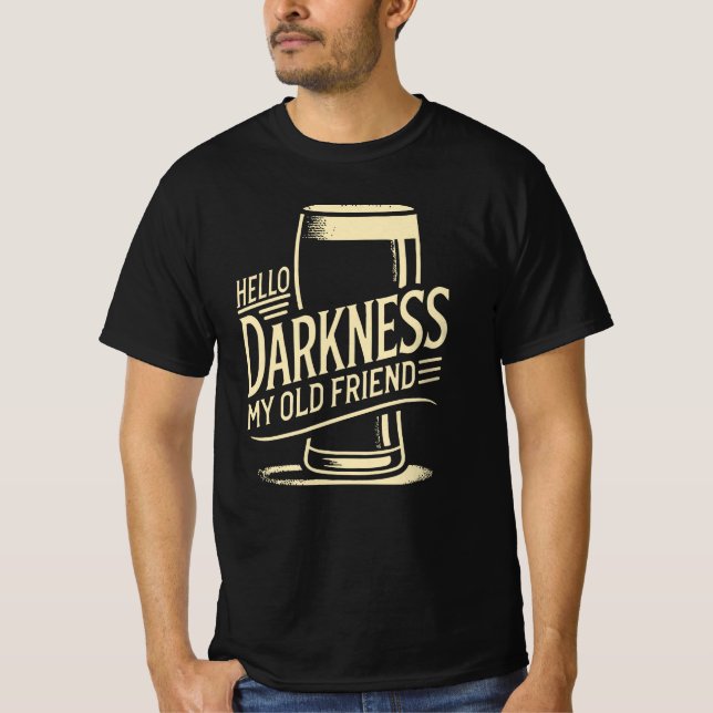 Camiseta Beer Lover Shirt Hello Darkness My Old Friend (Anverso)