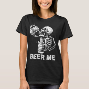 Camiseta Beer Me Skeleton Scary Spooky Drying Men Fiesta G