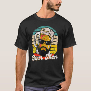 Camiseta Beer Men Funny Beard Beer Lover Retro Sun