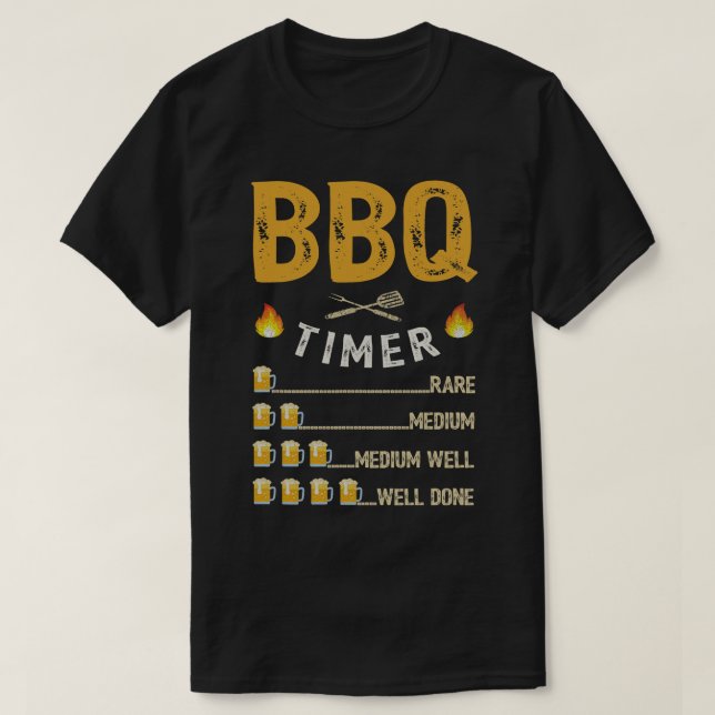 Camiseta Beer Mens BBQ Timer Barbecue Funny Grill Grill (Diseño del anverso)