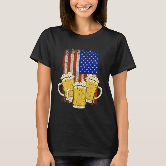 Camiseta Beer Mug American Flag Craft Beer Beer  Brewer (Anverso)