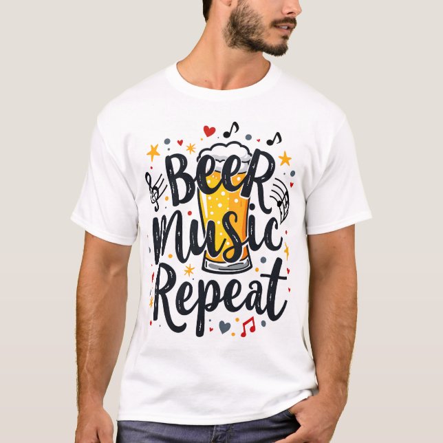 Camiseta Beer Music Repeat (Anverso)