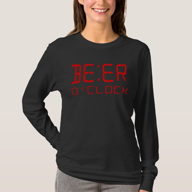 Camiseta Beer O Clock  Digital Clock (Anverso)