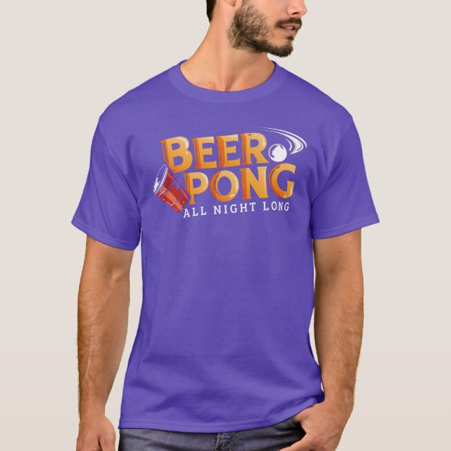 Camiseta Beer Pong All Night Personalizado Team (Anverso)