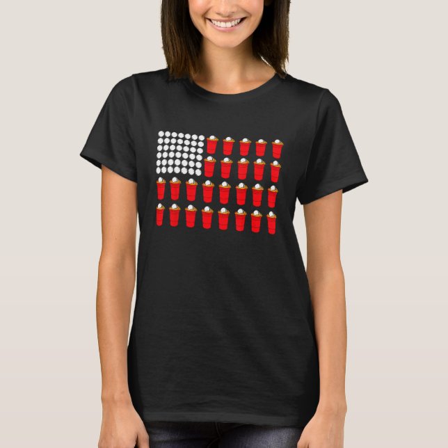 Camiseta Beer Pong American Flag (Anverso)