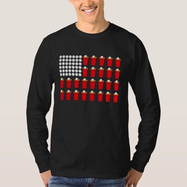 Camiseta Beer Pong American Flag (Anverso)