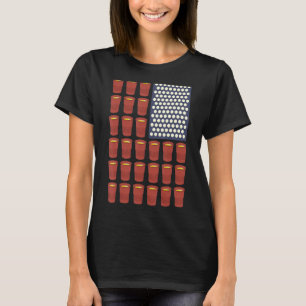 Camiseta Beer Pong Balls Bandera de Estados Unidos Borracho