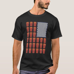 Camiseta Beer Pong Balls Borró La Bandera De Estados Unidos