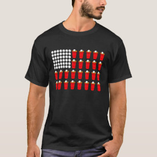 Camiseta Beer Pong Bandera Americana