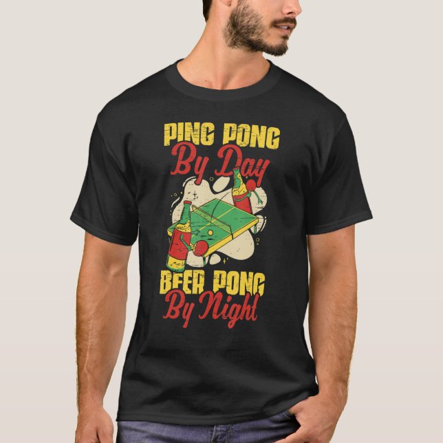 Camiseta Beer Pong By Night Table Tennis Player (Anverso)