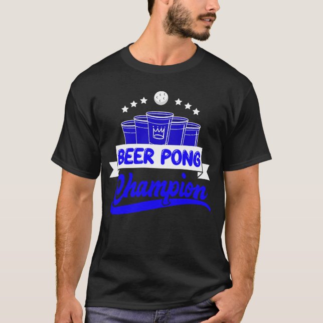 Camiseta Beer Pong Campeón juego de bebidas Fiesta Beer Pon (Anverso)