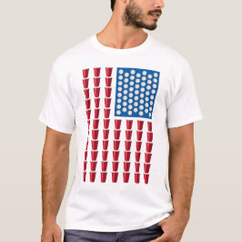 Camiseta Beer Pong Juego de Beber Bandera Americana