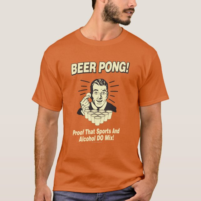 Camiseta Beer Pong: Prueba de la mezcla de alcohol y deport (Anverso)