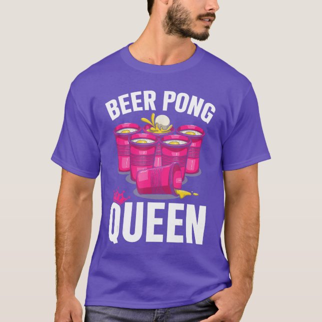 Camiseta Beer Pong Queen Beer Pong Girl Player Drinking Gam (Anverso)