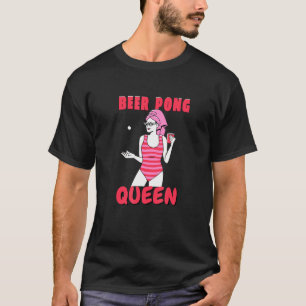 Camiseta Beer Pong Queen Beerpong Chicas Fiesta de la Escue