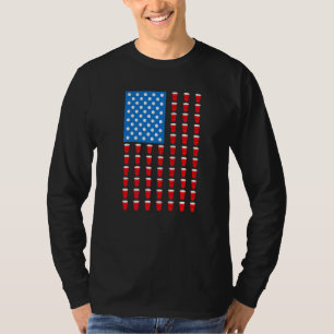Camiseta Beer Pong Red Cup Bandera Estadounidense 4 De Juli