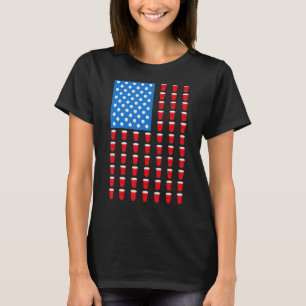 Camiseta Beer Pong Red Cup Bandera Estadounidense 4 De Juli
