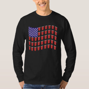Camiseta Beer Pong Red Cup Bandera Estadounidense Usa 4 De