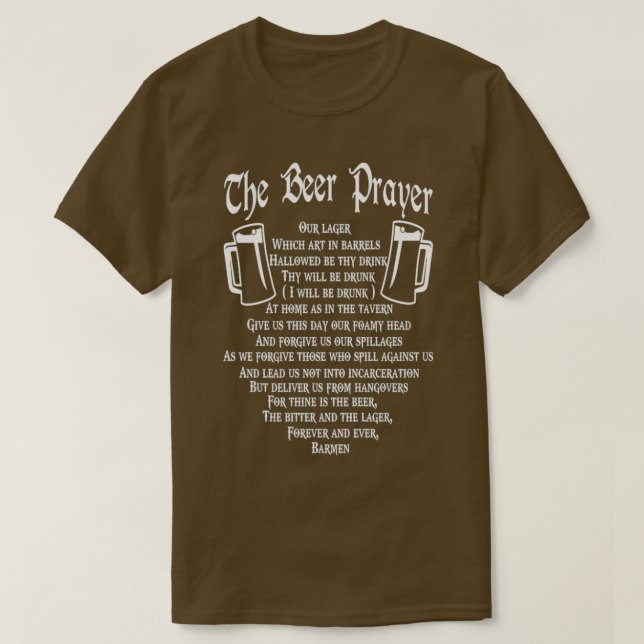 Camiseta Beer Prayer T (Diseño del anverso)