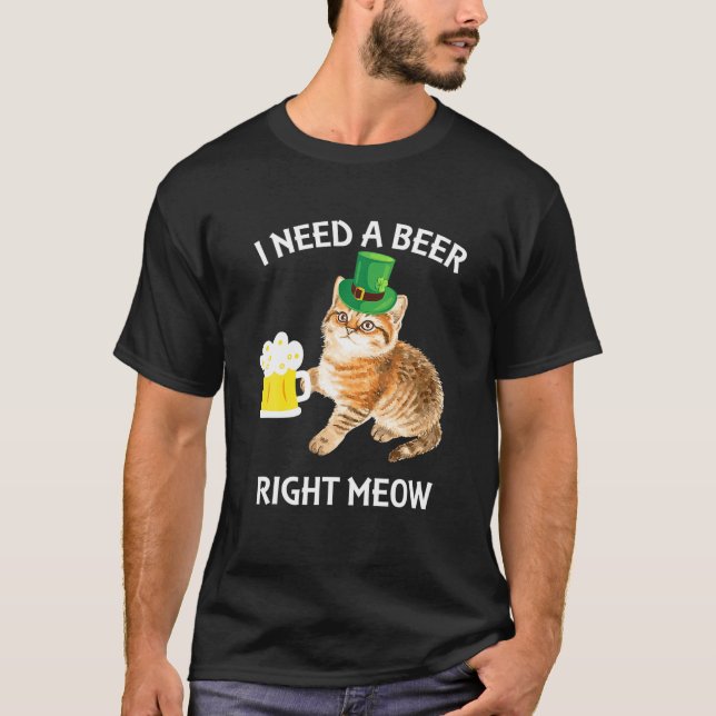 Camiseta Beer Smudge Cat Memes Bebiendo Patricks (Anverso)