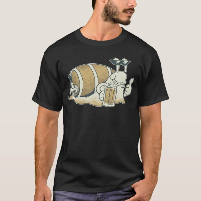 Camiseta Beer snail snail with beer barrel (Anverso)