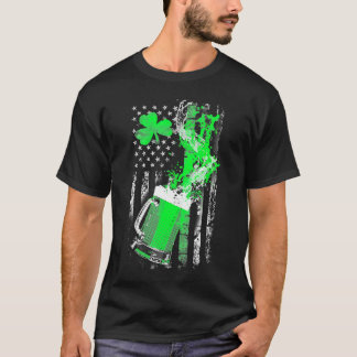 Camiseta Beer Splash St Patrick's Day Shamrock Clover Ameri