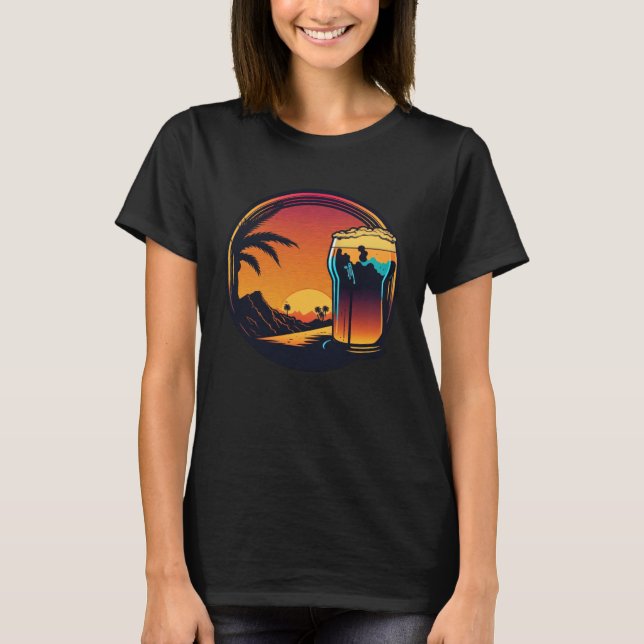 Camiseta Beer Synthwave 80s Retrowave Aesthetic (Anverso)