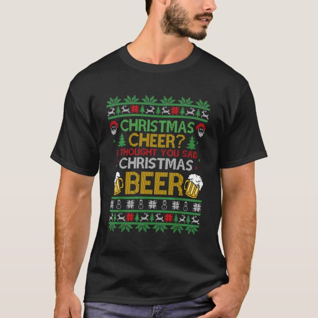 Camiseta Beer Ugly Santa Drinking Py (Anverso)