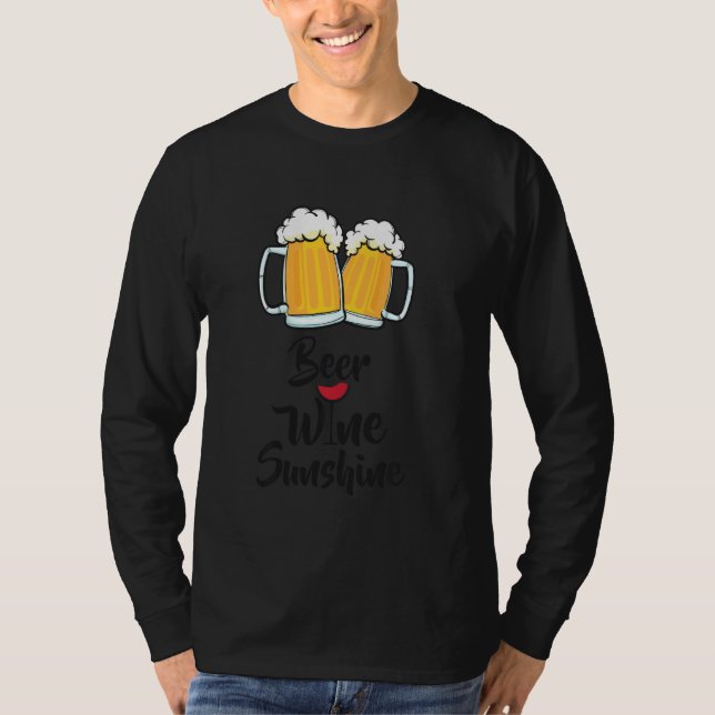 Camiseta Beer Wine Sunshine Design Long Sleeve (Anverso)
