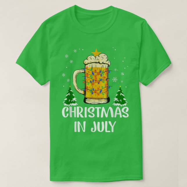 Camiseta Beer Xmas Tree Summer For Christmas In July Decora (Diseño del anverso)