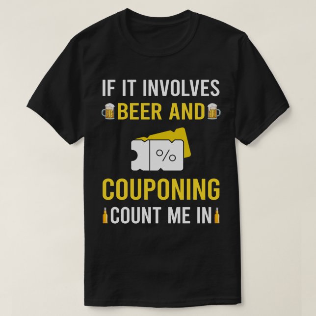 Camiseta Beer Y Couponon Coupons Coupons Coupong Coupong Co (Diseño del anverso)