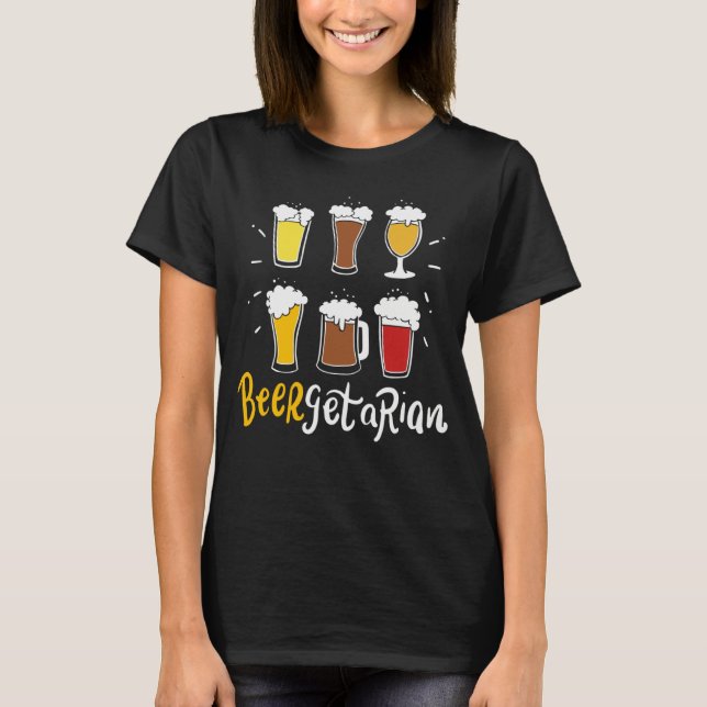 Camiseta Beergetarian Craft Beer Pun Home Brewery Brewer Ho (Anverso)