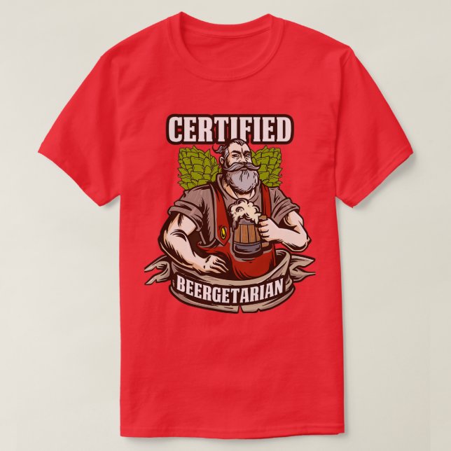 Camiseta Beergetarian Funny Craft Beer Gift (Diseño del anverso)