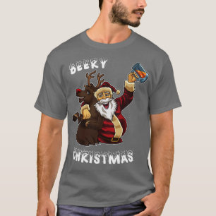 Camiseta Beery Navidades Santa Claus bebe cerveza