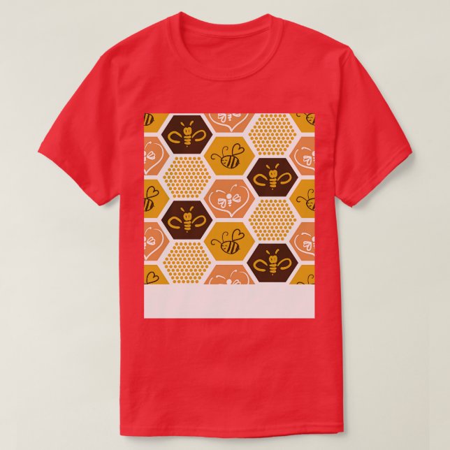 Camiseta Bees Honeycomb Beekeepers Gifts (Diseño del anverso)