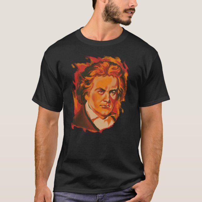 Camiseta Beethoven Fire Palette Portrait (Anverso)