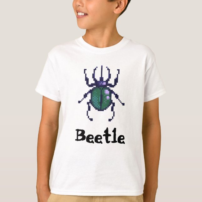 Camiseta Beetle green pixel art (Anverso)