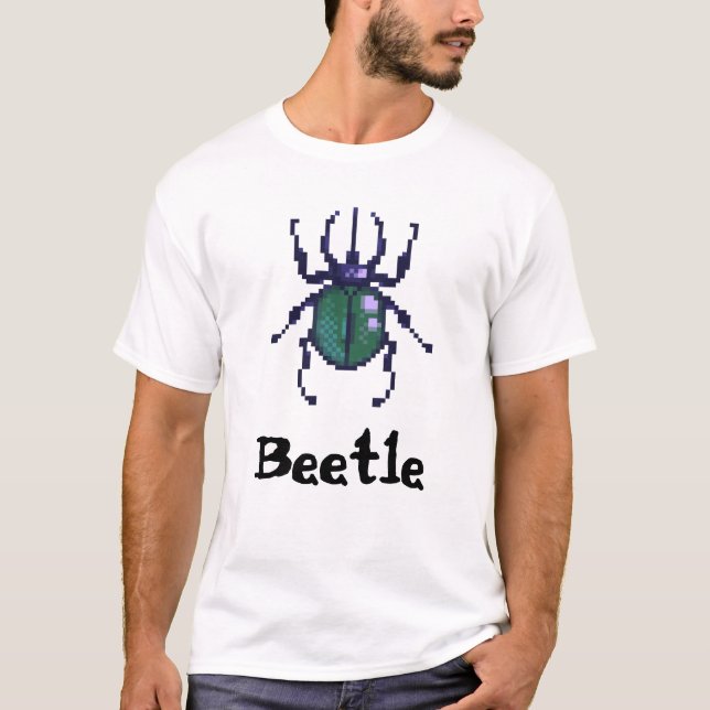 Camiseta Beetle green pixel art (Anverso)