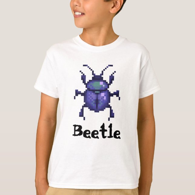 Camiseta Beetle purple pixel art (Anverso)