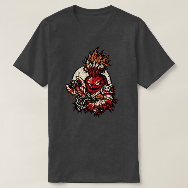 Camiseta Beetroot Berserker Halloween — Dark Warrior Retro  (Diseño del anverso)