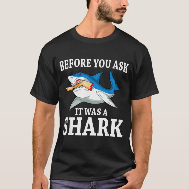 Camiseta Before You Ask It Was A Shark Leg Amputee Amputati (Anverso)