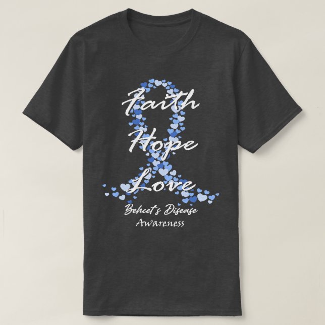 Camiseta Behcets Concienciación Fe Esperanza Amor Esperanza (Diseño del anverso)