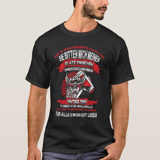 Camiseta Behind the gates of Walhalla Viking clothing Germa (Anverso)