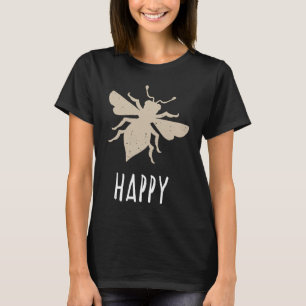 Camiseta Beige Bee Happy Motivation Be Happy 1